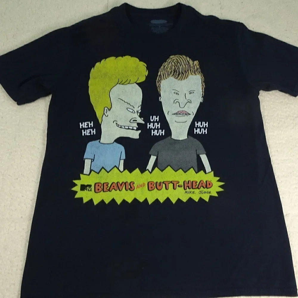 M TV Beavis and Butt-Head Black T-Shirt Medium